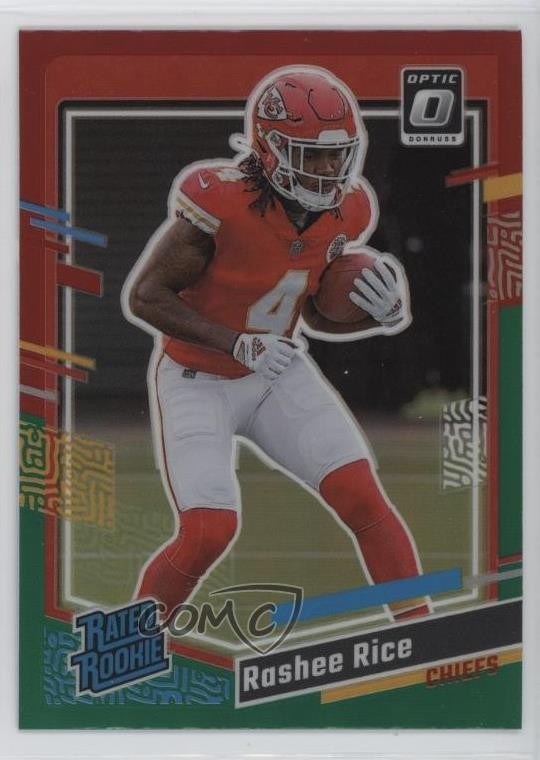 2023 Donruss Rated Optic Preview Red & Green Prizm Rashee Rice Rookie RC w5b