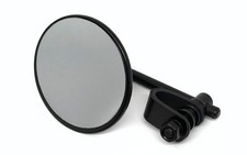 Motorcycle SINGLE Retro Mirror for 22mm 7/8" & 25mm 1" Handlebars BLACK Clamp On