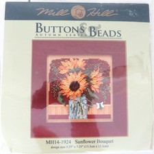 Mill Hill Buttons & Beads Autumn Series Cross Stitch Bead Kit ~Sunflower Bouquet