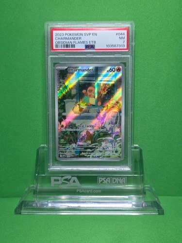 POKEMON 2023 OBSIDIAN FLAMES ETB CHARMANDER PROMO 044 PSA 7