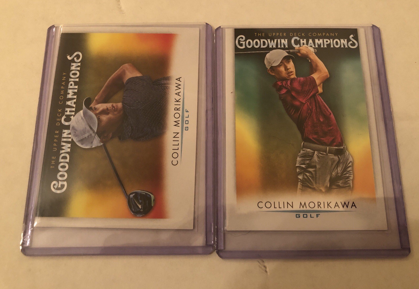 Lot of 2 Collin Morikawa Golf Cards Goodwin Champions Upper Deck PGA