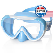 Kids Swim Mask 180  Snorkel Diving, Anti-Fog Goggles with Nose Cover for Child