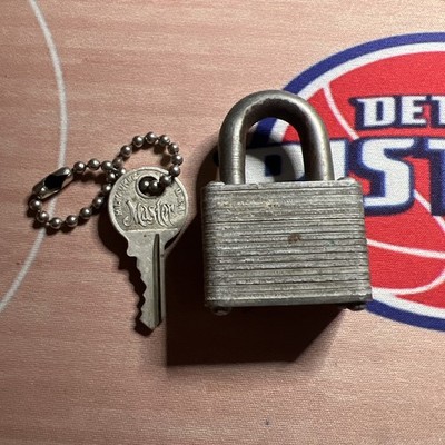 Vintage Antique Master Lock Co Padlock No 3 Key Working Milwaukee Wisconsin USA