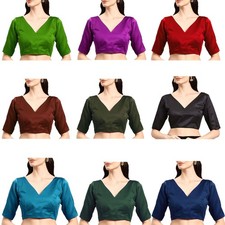 Way2Like Women's Blouse Satin Ready made Stitched Choli Crop Top