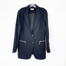 Two Button Closure Black Blazer Size Large