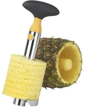 Good Touch Stainless Steel Pineapple Slicer, handheld, black yellow and silver