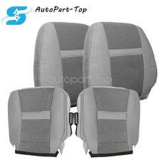 Driver & Passenger Cloth Seat Cover Gray For 2006 2007 2008 Dodge Ram 1500