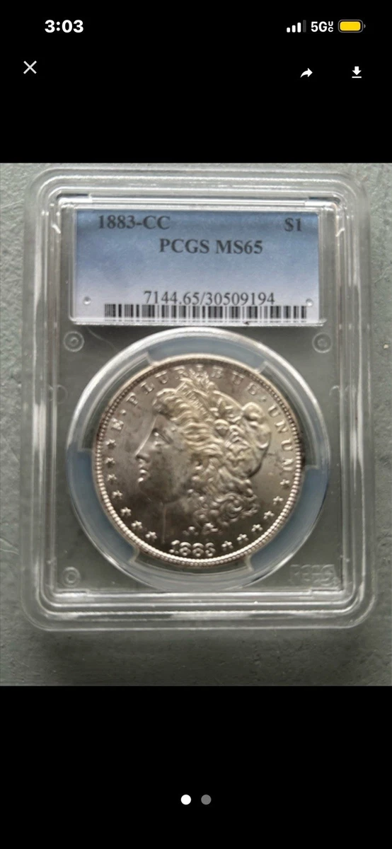Uncirculated MS 65 Graded 1883 Year Morgan US Dollars (1878-1921