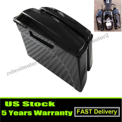 Glossy Black Hard Saddlebags Saddle Bags For Harley Touring Electra Glide 94-13