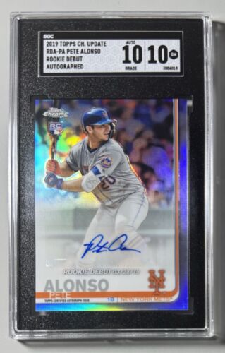 Pete Alonso Rookie Auto 2019 Topps Chrome Update SGC 10 Refractor Debuts #RDA-PA