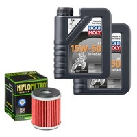 Hiflo ÖLfilter Set Liqui Moly 15W-50 Off. 2L FüR Yamaha WR 250 R DG20 Bj.2015