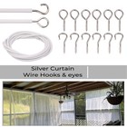 Curtain Wire Screw Eyes and Hooks Set Indoor Outdoor Garden Door Decoration