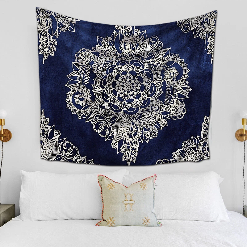 Mandala boêmia pendurada na parede quarto arte decoração tapeçaria tapete fundo cobertor - Imagem 2 de 4
