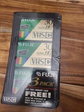 VHS-C Fuji Film TC-30 Blank Premium High Grade Camcorder Tapes 3 Pack Sealed NOS
