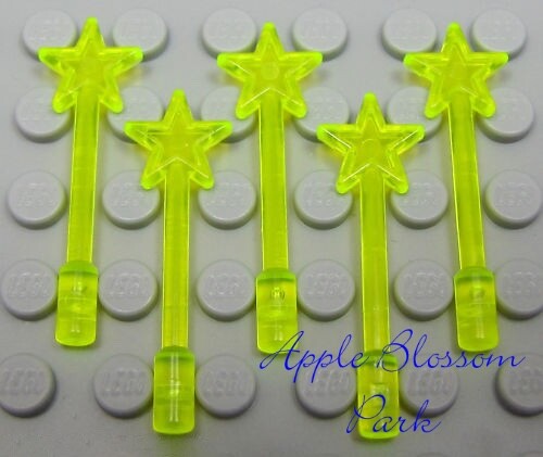 NEW Lego 5 Minifig NEON GREEN MAGIC WAND LOT - Friends Princess