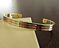 Pure Copper Magnetic Bracelet Arthritis Energy Cuff - Copper Gold Plated