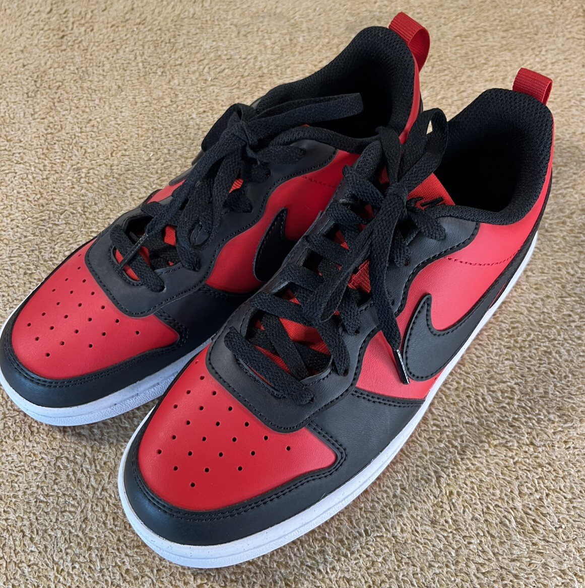 Nike Court Borough Size 5.5Y Low Recraft University Red/Black