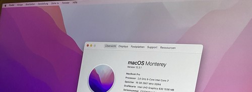 Apple MacBook Pro 16 Zoll 512GB 2019 Intel i7 9. Gen, 4,50GHz, 16GB Ende 2021 KD - Bild 3 von 11