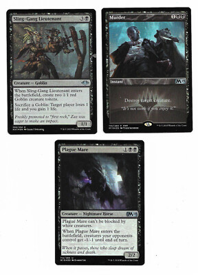 Strong Magic Black Foils Sling-Gang Lieutenant , Murder, Plague Mare Out 0f PacK