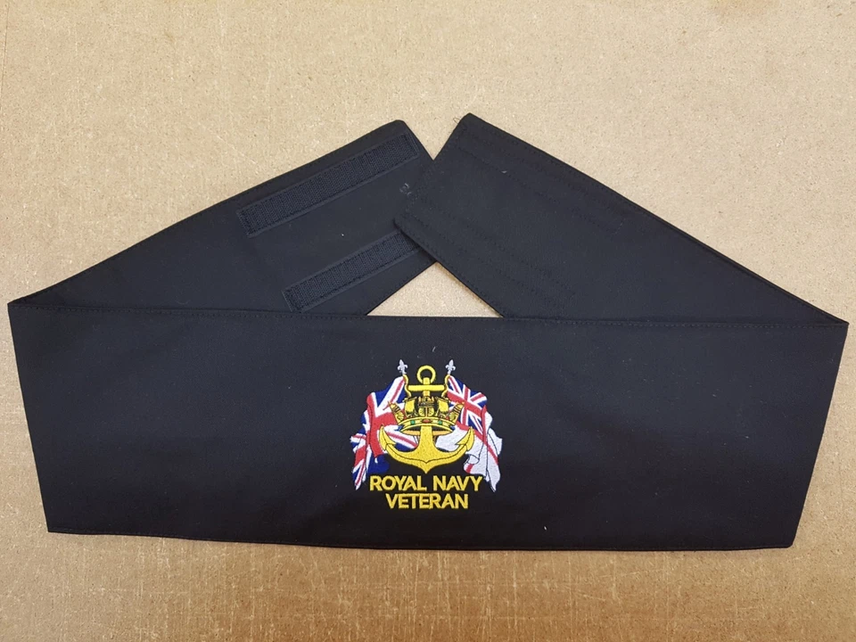 BS EMBROIDERY Royal Navy Veteran Crested Embroidered Cummerbunds