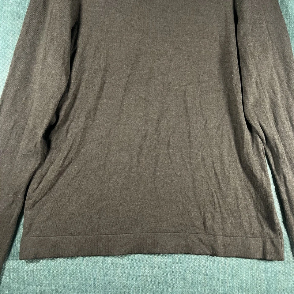 Etcetera 女式毛衣 L 码棕色长袖海龟颈部粘胶尼龙 — 第 3/4 张图片