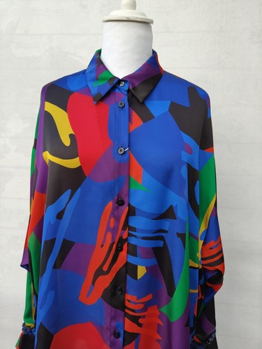 🌟MARINA RINALDI SATIN Blouse PLUS size 31- W22 US_60It_52De_56Fr_26Uk - Picture 2 of 24