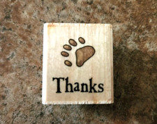 Uptown Rubber Stamps C21017 Thanks With Paw Rubber Stamp Boyd's Collection