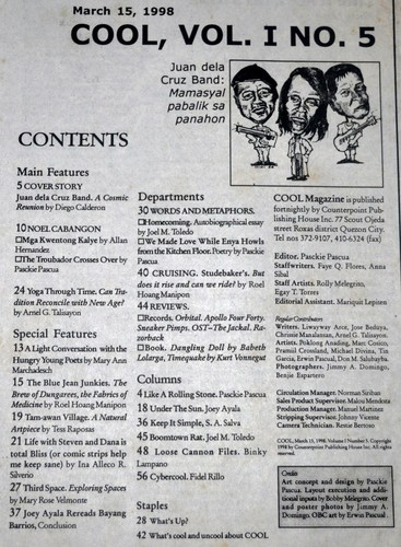 1998 Philippines COOL MAGAZINE Vol. 1 No. 5 JUAN DELA CRUZ BAND - Picture 2 of 7