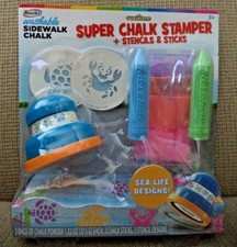 ROSEART WASHABLE SIDEWALK CHALK STAMPER  STENCILS SEA LIFE DESIGNS FBY74