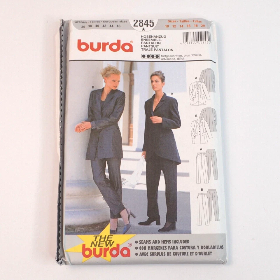 Burda 2845 UNCUT Sewing Pattern, Misses' Pantsuit Ensemble Size 10-20 - Image 2 of 4