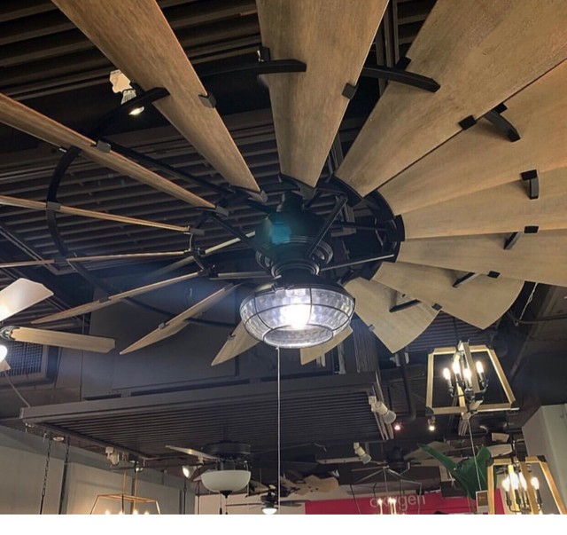 New Finish Noir Black Quorum 72 Windmill Indoor Ceiling Fan