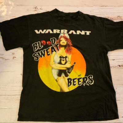 Warrant Vintage Blood Sweat And Beer Tour Black Men S-234Xl T 