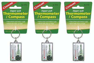Coghlan's Zipper Pull Thermometer/Compass,   &   (3-Pack)