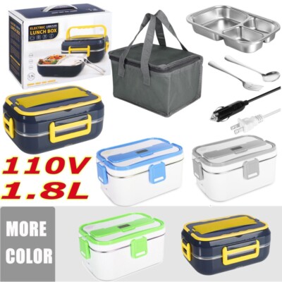 110V Electric Heating Lunch Box Portable Car Office Food Warmer Container 1.8L