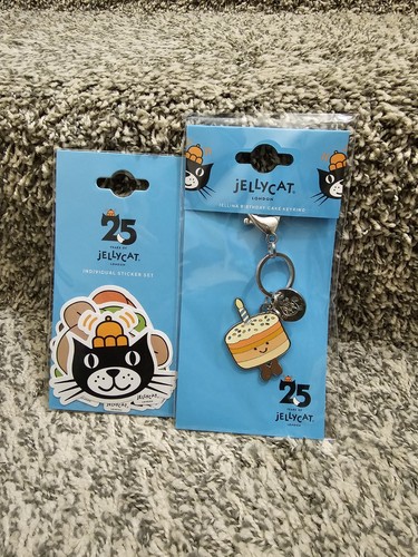Jellycat Jellina Birthday Cake Keyring and Sticker set. NWT Free Shipping