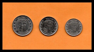 Venezuela UNC Lot 3 Coins 25, 50 Cents & 1 Bolivar 2021