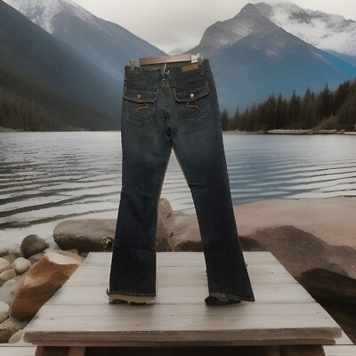 Vintage Seven7 Bootcut Low-Rise Denim Jeans Dark Wash Women's Size