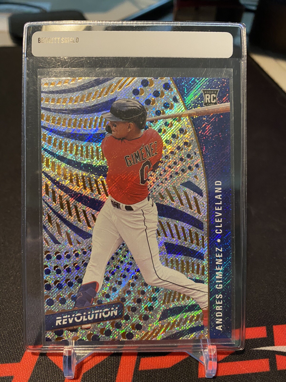 2021 Chronicles Revolution Baseball #82 Andres Gimenez Groove Holo Rookie Card 