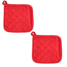 Set of 2 Red Pot holder 100% Cotton Outer New Oven Pot Holders