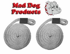 Silver Boating Fender Lines - 1/2" x 10' - Sold in Pairs - Made in the USA