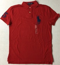 Ralph Lauren Men Logo Custom Slim Fit Polo 0034060 Red Size S