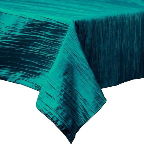 Square Light Weight Accordion Design Crushed Taffeta Seamless Table Overlay. - Picture 30 of 40