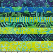 8 Fat Quarters Lime Fizz Geos Lunn Fabric Batik FQ Pack 100 Cotton Handmade