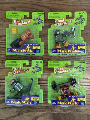 4 NEW Hasbro NakNak Stunt Stackers - Coppernak, Soldiernak, Squarenak, Coolnak