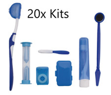 20 x ORTHO KIT ORTHODONTIC ORAL CARE CLEANING Floss, Travel Toothbrush, case USA