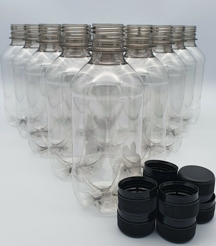 Tapa atornillada PET de plástico transparente 330 ml botellas Cordial cerveza casera x 25 - Imagen 3 de 7