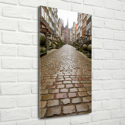 Wand-Bild Kunstdruck aus Hart-Glas Hochformat 70x140 Danzig