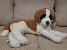 Dakin Saint Bernard Realistic Dog 31" Laying Plush. Vntg. 1986.