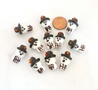 4 Handmade Lampwork Glass Spooky Snowmen Halloween Beads 23x14mm — photo 4
