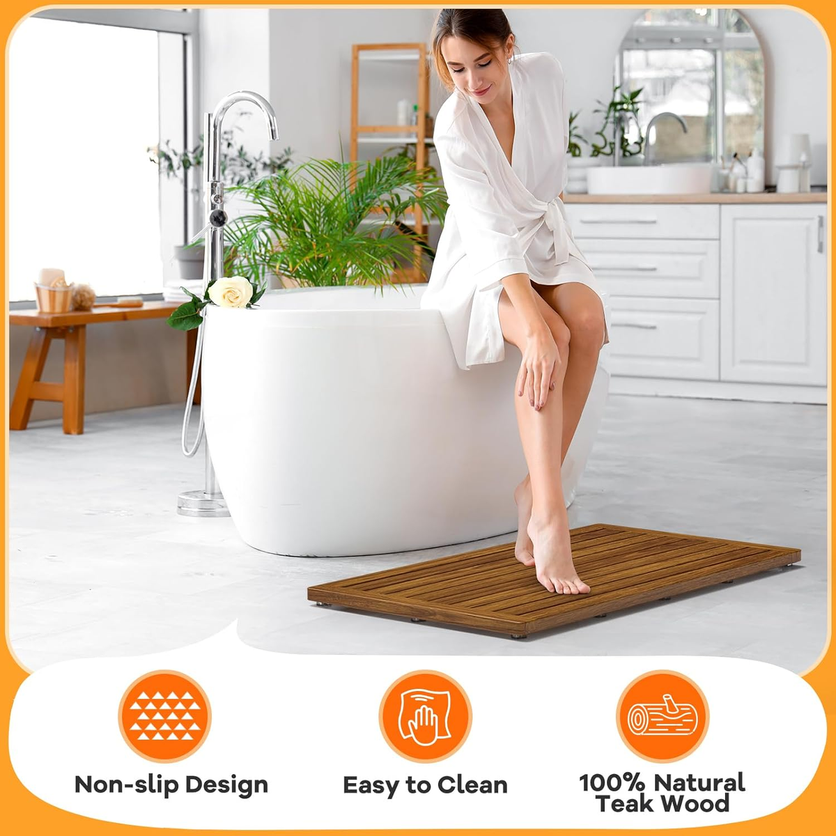 Teak Shower Mat, 32